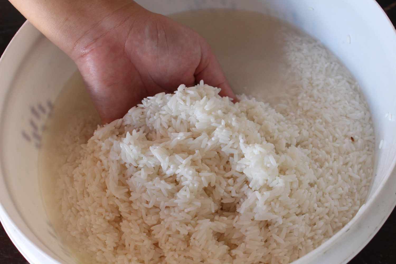 Bowl of white rice.