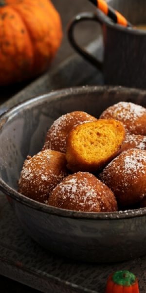 Easy To Make Eggless Pumpkin Fritters Recipe with Maple Glaze