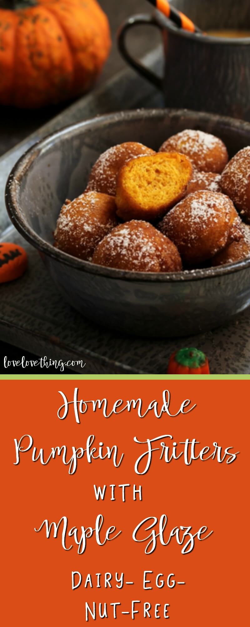 Easy To Make Eggless Pumpkin Fritters Recipe with Maple Glaze 25 Homemade pumpkin fritters & maple glaze - dairy/egg/nut-free