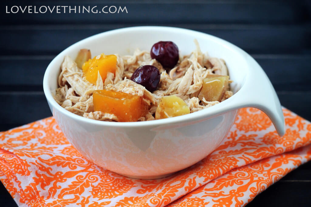 Tasty Fruity Chicken Recipe 2 Fruity Chicken: Chicken cooked with mango, cherry, and apple, tossed with a balsamic honey glaze, and topped with strawberries. You'll love it - and it's healthy!