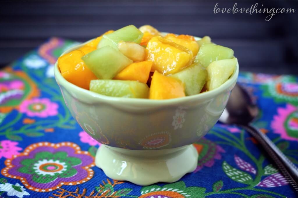 Tropical Fruit Salad 2 Simple, amazing, and healthy tropical fruit salad! Got to try next time you have some fruit lying around!