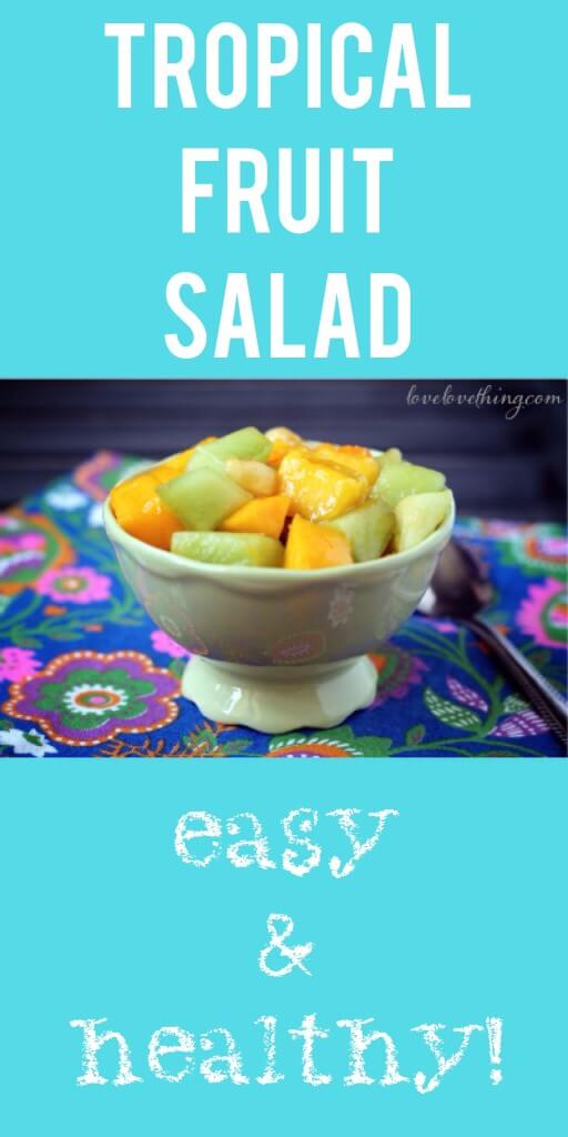 Tropical Fruit Salad 3 Tropical fruit salad - amazing and healthy too. Got to try next time there's some fruit lying around!