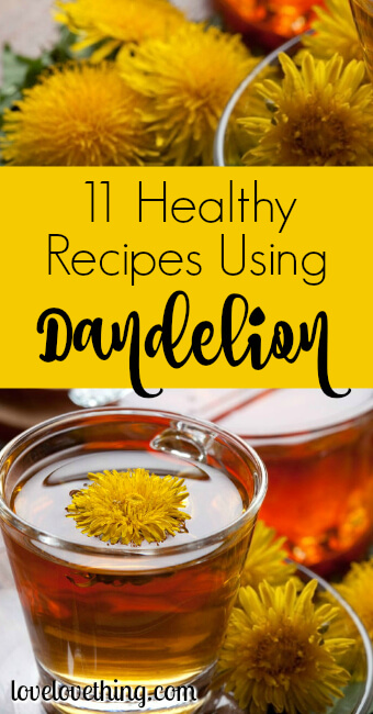 11 Healthy Dandelion Recipes 3 Cup of hot dandelion tea with fresh dandelions for 11 Healthy Dandelion Recipes